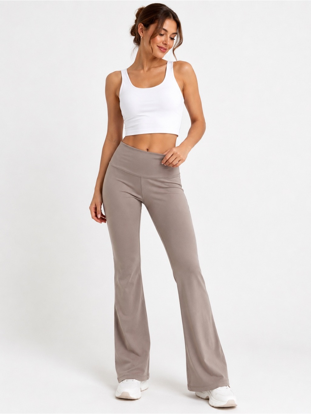 Danskin Taupe Bootcut Yoga Pants Stretch Leggings Large